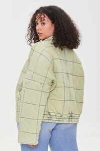 LIGHT OLIVE Plus Size Quilted Jacket, image 4
