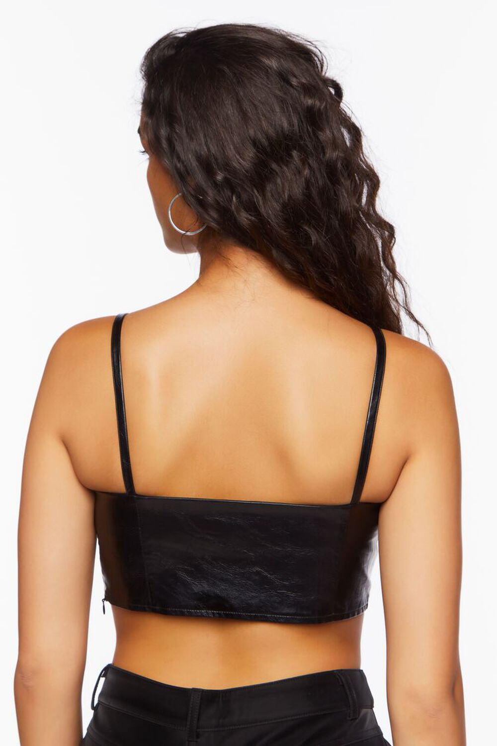Faux Leather Cropped Cami, image 3