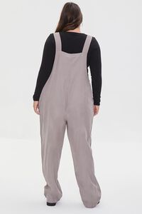 TAUPE Plus Size Twill Overalls, image 3