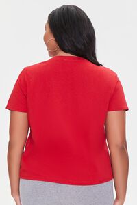 RED/MULTI Plus Size Organically Grown Cotton Graphic Tee, image 3