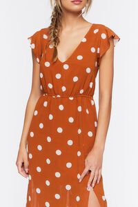 TAN/CREAM Polka Dot Butterfly-Sleeve Maxi Dress, image 5