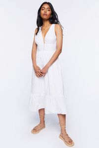 WHITE Plunging Midi Dress, image 4
