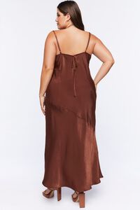 CHOCOLATE Plus Size Satin Slip Maxi Dress, image 3