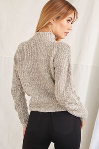 TAUPE Cutout Marled Knit Sweater, image 3