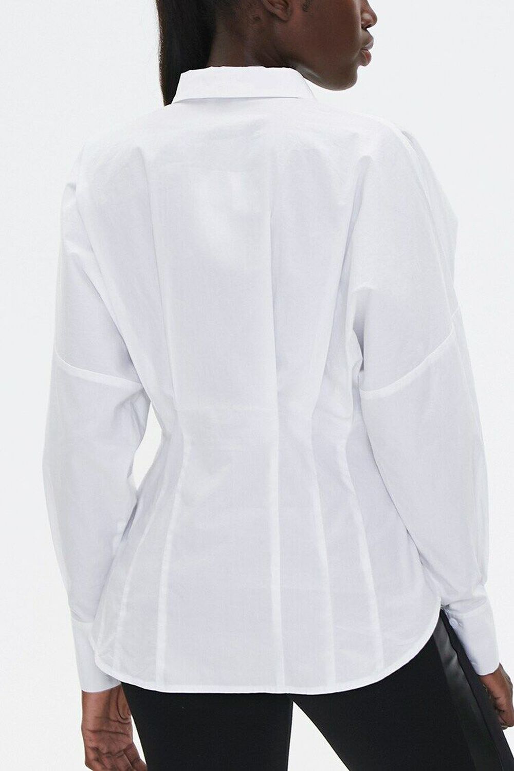 WHITE Pintucked Batwing-Sleeve Shirt, image 3