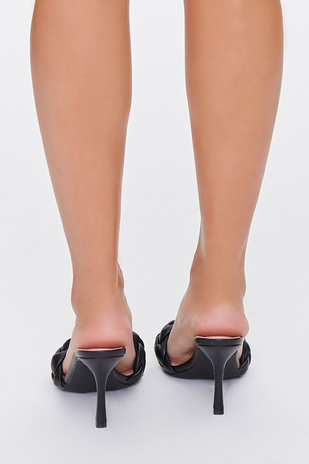BLACK Braided Square-Toe Stiletto Heels, image 3