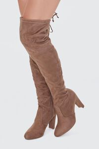 TAUPE Faux Suede Thigh-High Boots, image 1