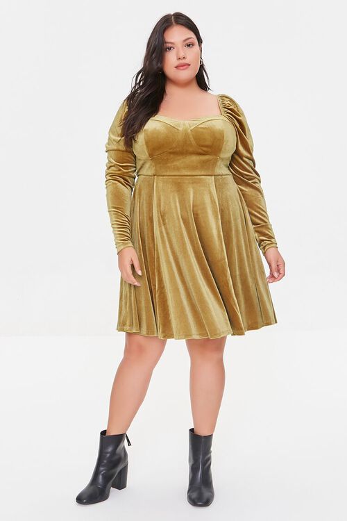 GOLD Plus Size Sweetheart Velvet Mini Dress, image 4