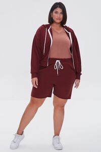 WINE Plus Size Fleece Zip-Up Hoodie, image 4