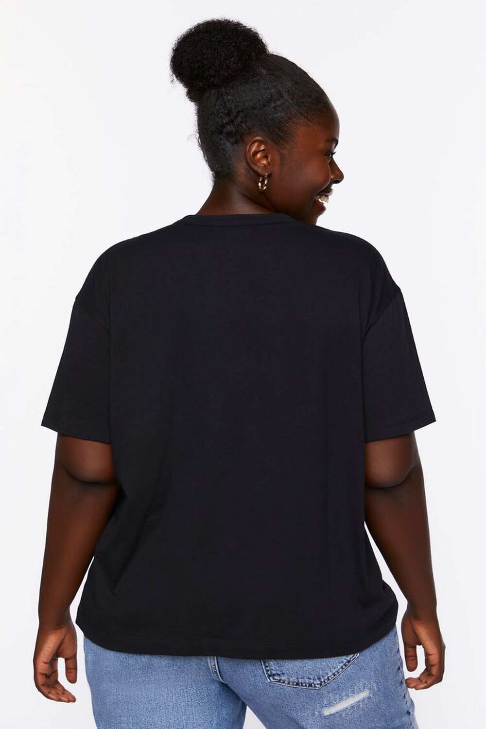 BLACK Plus Size Relaxed Crew Tee, image 3