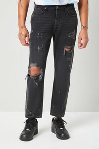 WASHED BLACK Distressed Slim-Fit Jeans, image 2