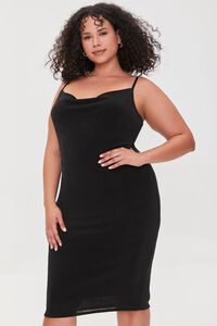 BLACK Plus Size Cowl Cami Dress, image 4