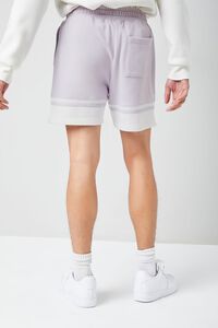 LAVENDER/WHITE French Terry Varsity-Striped Shorts, image 4