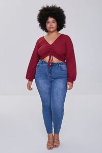 BERRY Plus Size Ruched Crop Top, image 4