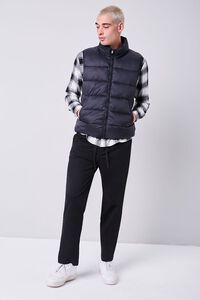 BLACK Quilted Zip-Up Puffer Vest, image 4