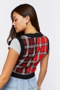 RED/MULTI Mixed Plaid Sweater Vest, image 4