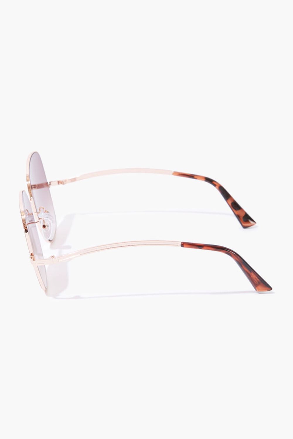 ROSE GOLD/BROWN Square Tinted Sunglasses, image 2
