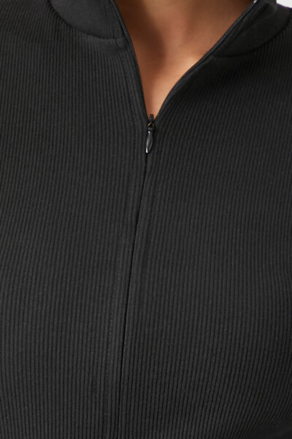 Forever 21 Women's Zip-Up Funnel Neck Bodysuit in Black, XL