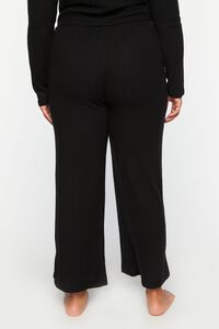 BLACK Plus Size Ribbed Lounge Pants, image 4