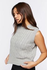 HEATHER GREY Cable Knit Sweater Vest, image 3