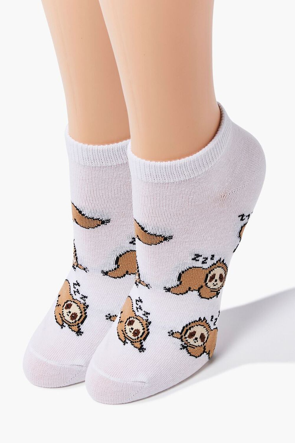 WHITE/MULTI Sleeping Sloth Print Socks, image 1