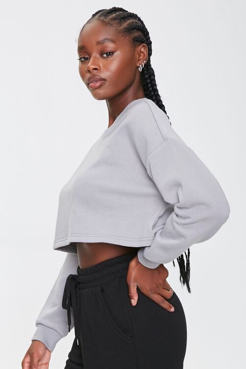 LIGHT GREY French Terry Drop-Sleeve Top, image 2