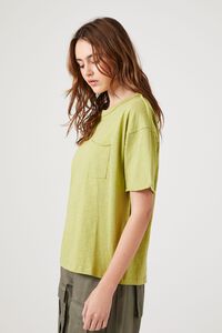 OLIVE Relaxed Raw-Cut Pocket Tee, image 2