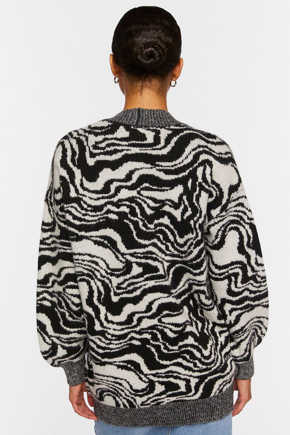 Oversized Abstract Cardigan Sweater