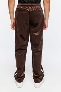 DARK BROWN/BLACK Velour Drawstring Slim-Fit Pants, image 4