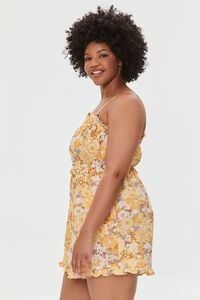 YELLOW/MULTI Plus Size Floral Ruffled Romper, image 2