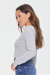 HEATHER GREY Ribbed Knit Top, image 2