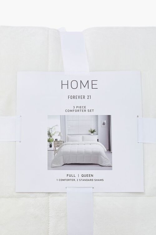 WHITE Plush Full & Queen-Sized Bedding Set, image 2