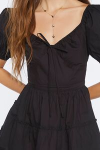 BLACK Puff-Sleeve Mini Dress, image 5