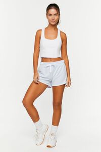 WHITE Active Cropped Racerback Tank Top, image 4