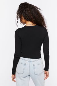BLACK Fitted Rib-Knit Sweater, image 3