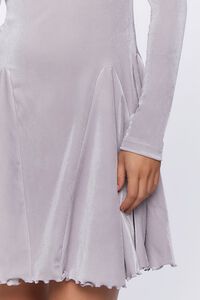 SILVER Velvet Fit & Flare Mini Dress, image 5