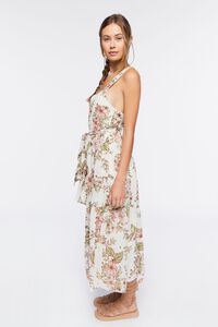 WHITE/MULTI Chiffon Floral Print Midi Dress, image 2