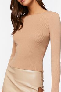 BEIGE Chain Back Sweater-Knit Top, image 5