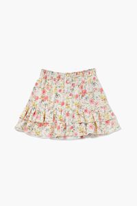 WHITE/MULTI Girls Floral Flounce Skirt (Kids), image 1
