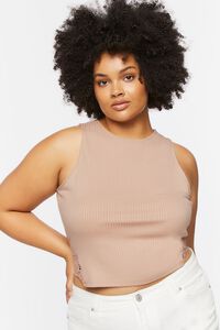 BLUSH Plus Size Embroidered Crop Top, image 1
