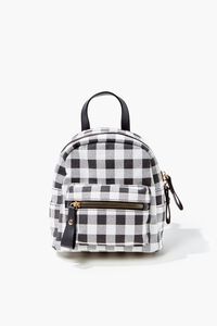 BLACK/WHITE Buffalo Plaid Mini Backpack, image 4