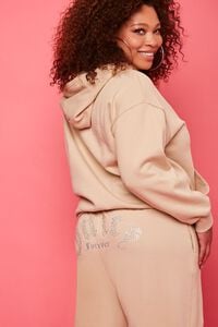 TAN/MULTI Plus Size Juicy Couture Fleece Joggers, image 1