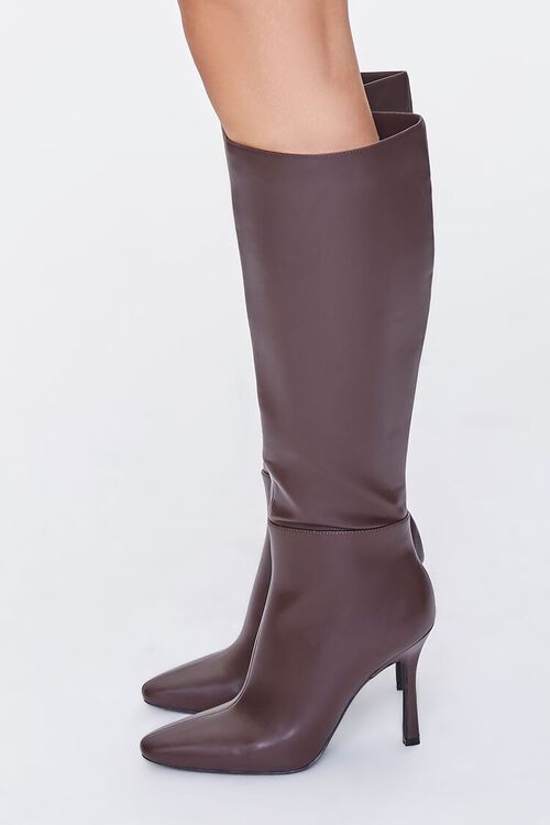 BROWN Knee-High Stiletto Boots, image 2