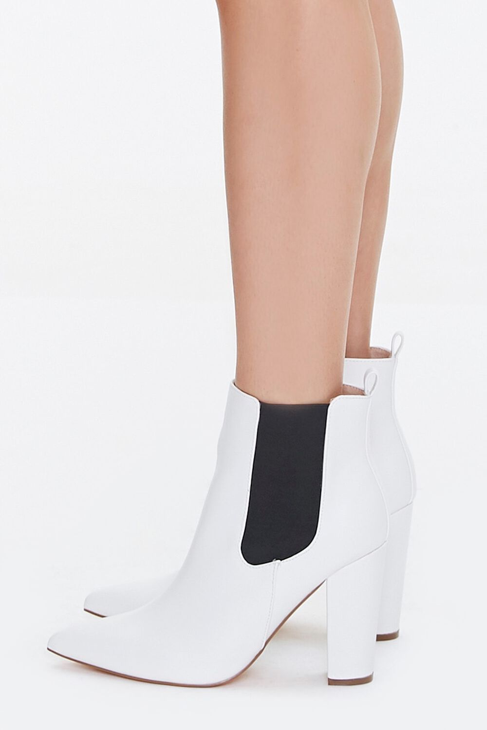 WHITE Pointed Toe Chelsea Boots, image 2