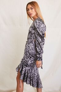 GREY/BLACK Satin Snake Print Dress, image 2
