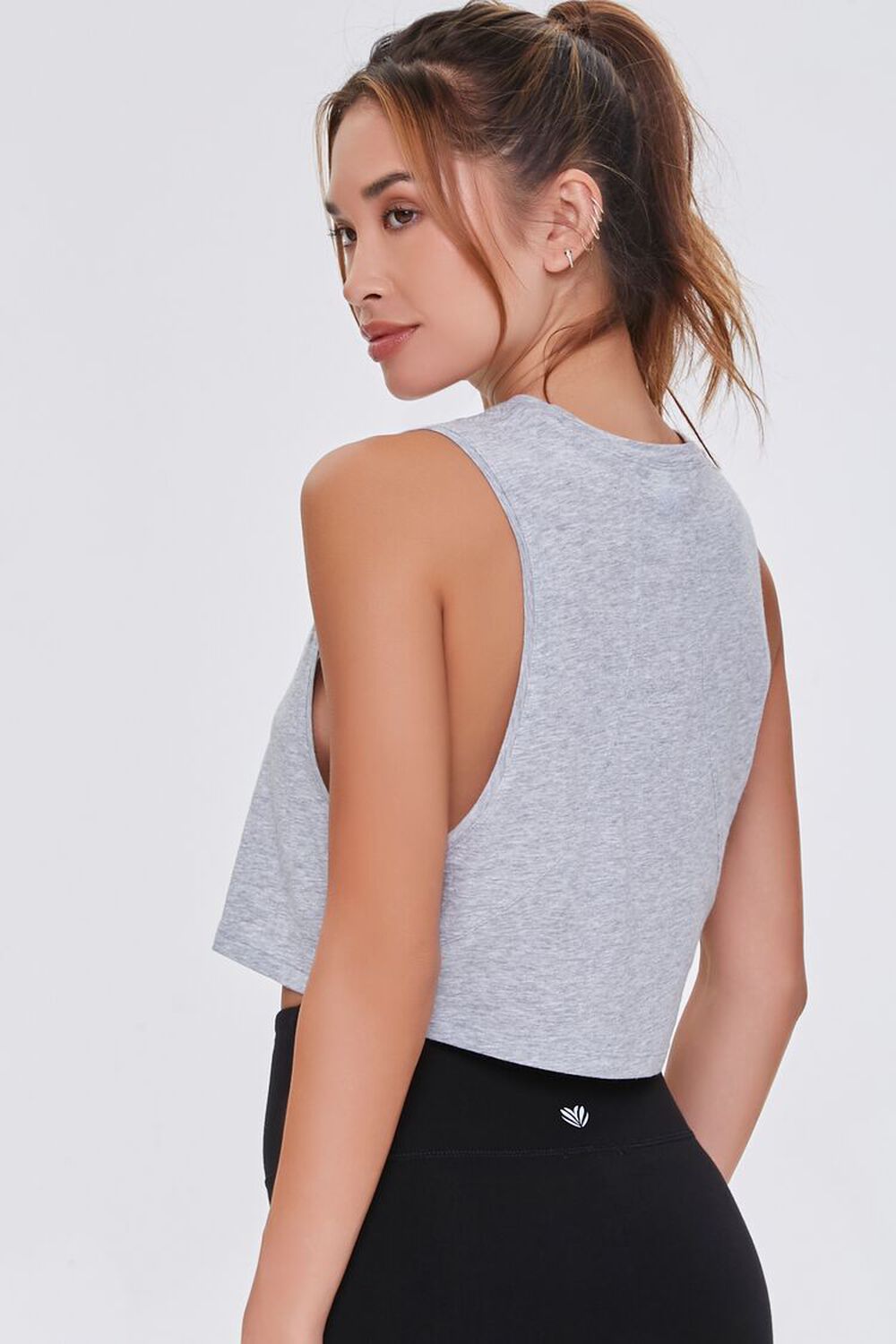 HEATHER GREY Cropped Muscle Tee, image 3