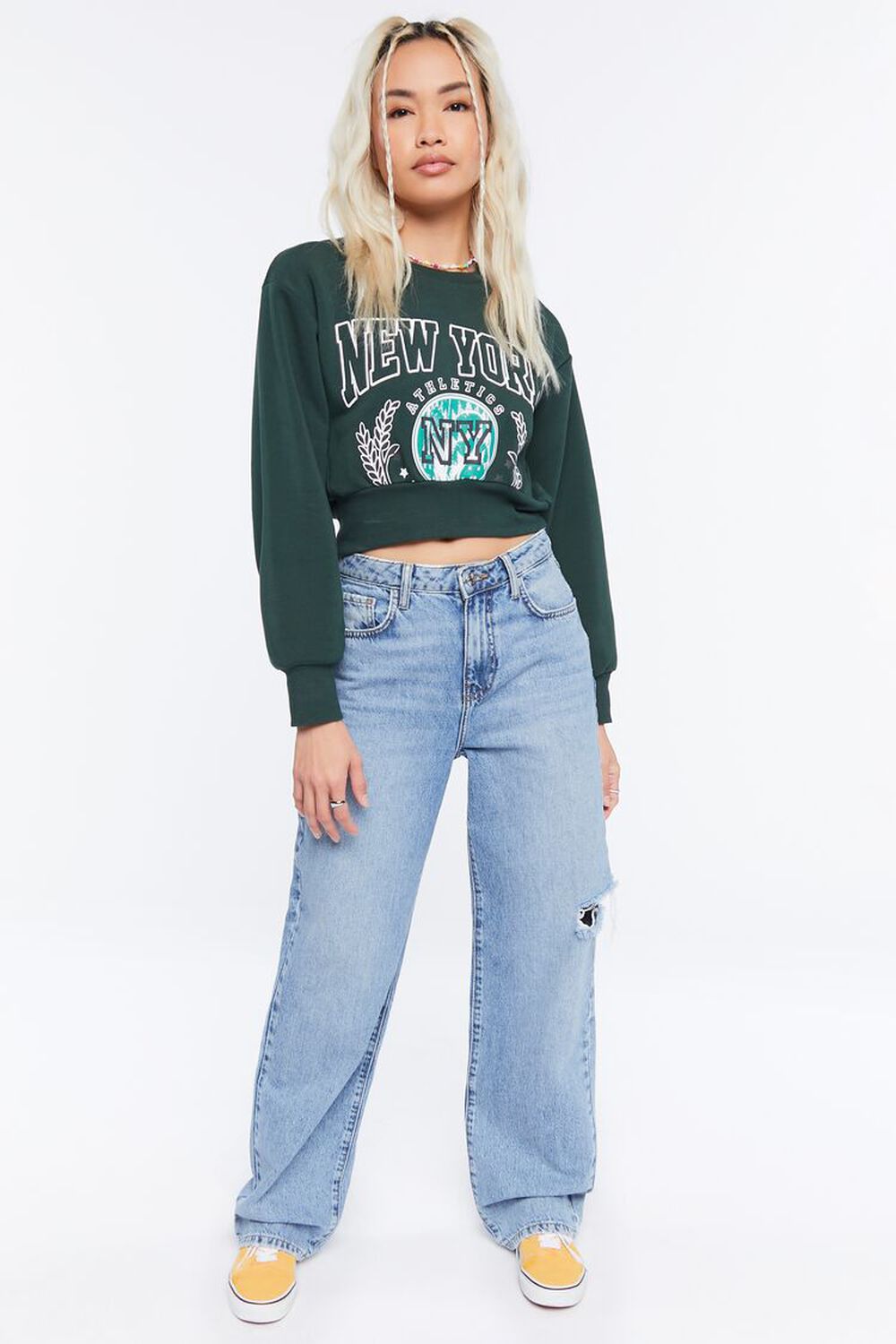New York Graphic Cropped Pullover