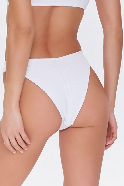 WHITE Ribbed Bikini Bottoms, image 4