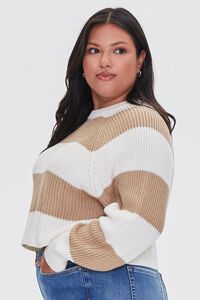 Plus Size Striped Cropped Sweater, image 2