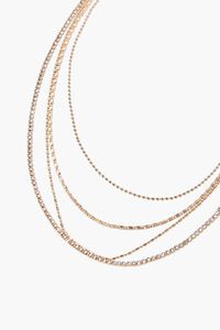 GOLD Rhinestone Chain Layered Necklace, image 1